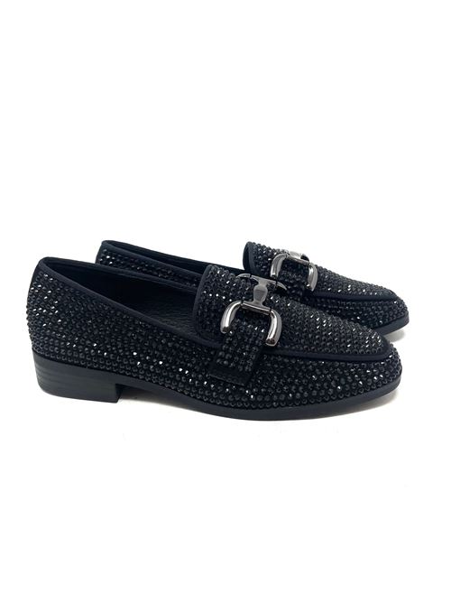 Mocassino donna con strass IL LACCIO | 8541STRASSNERO